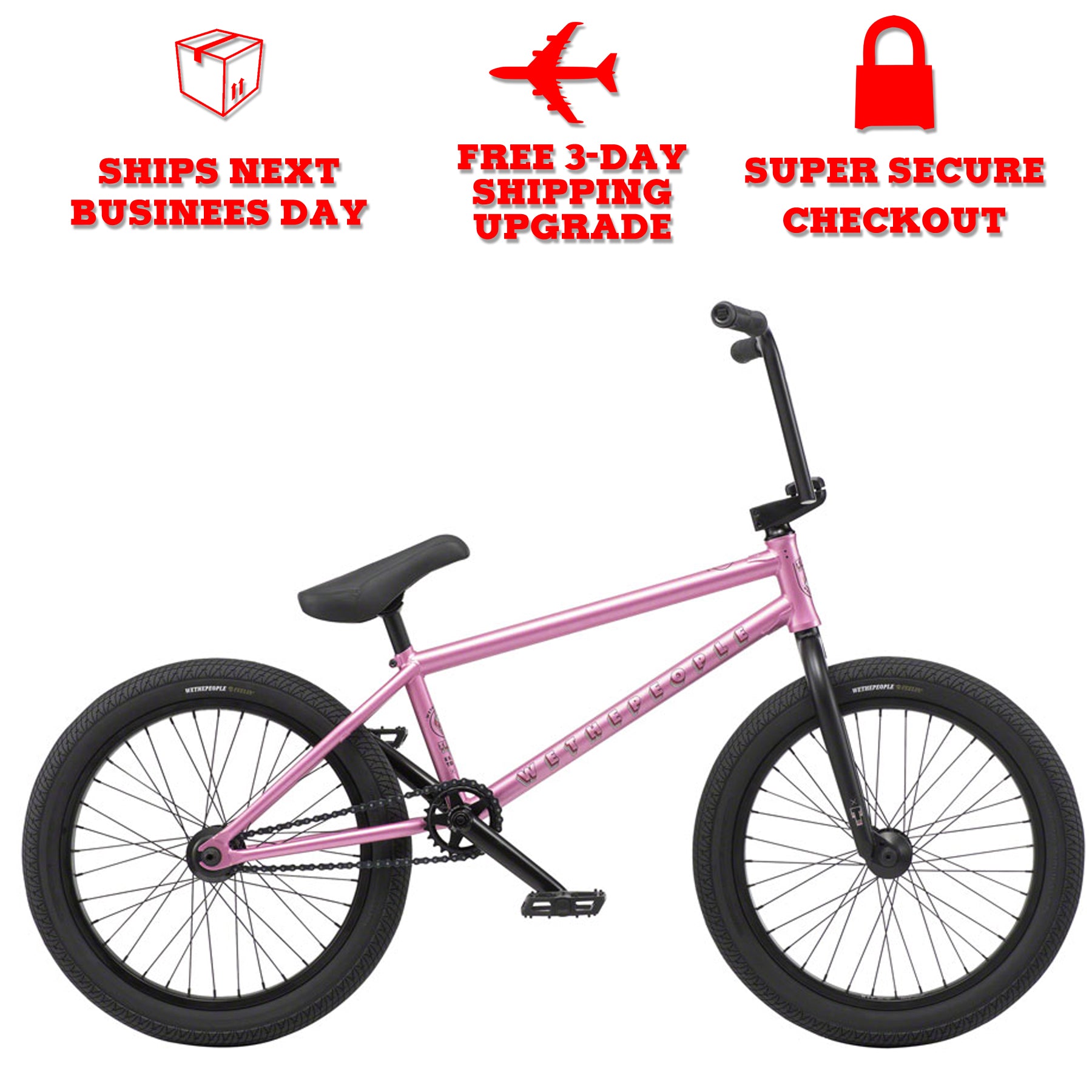 pink and black bmx bike