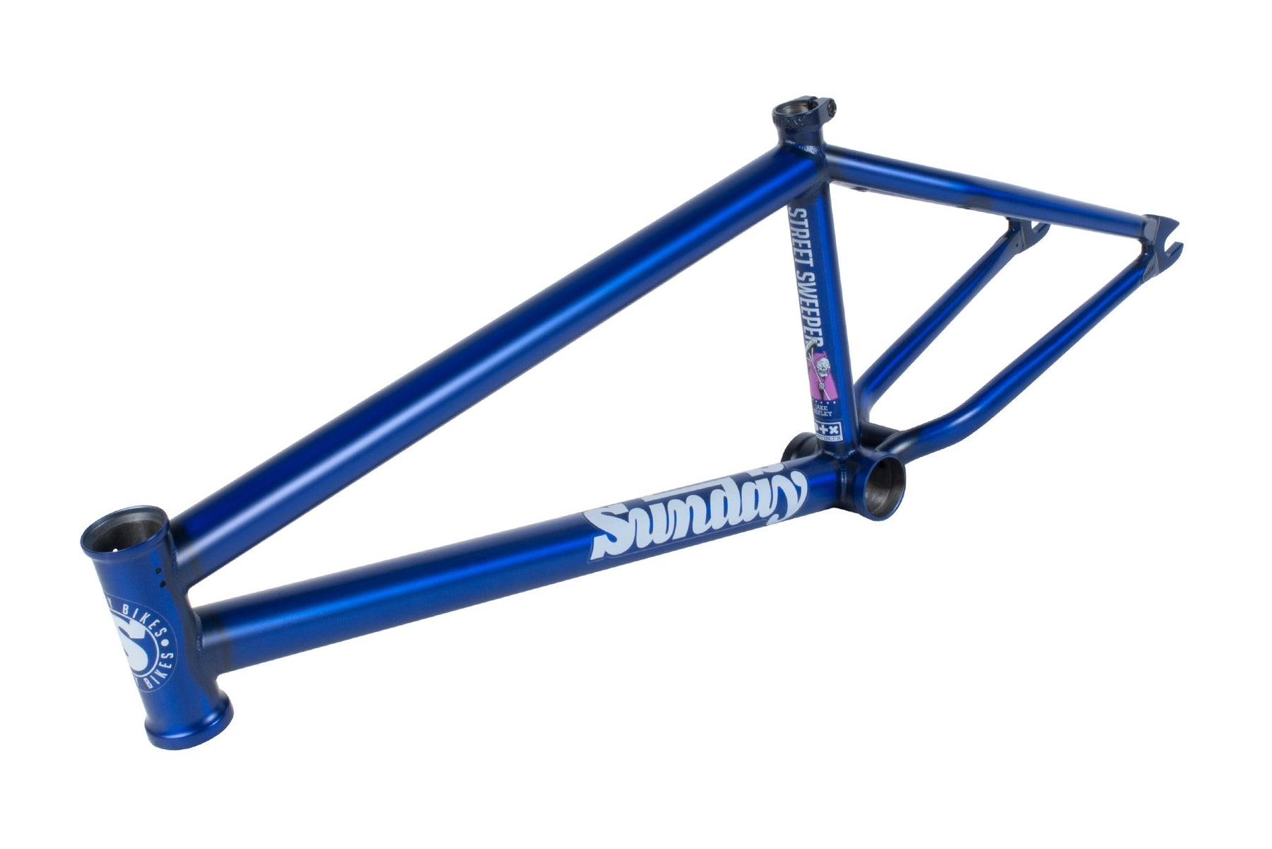 trans blue bmx frame