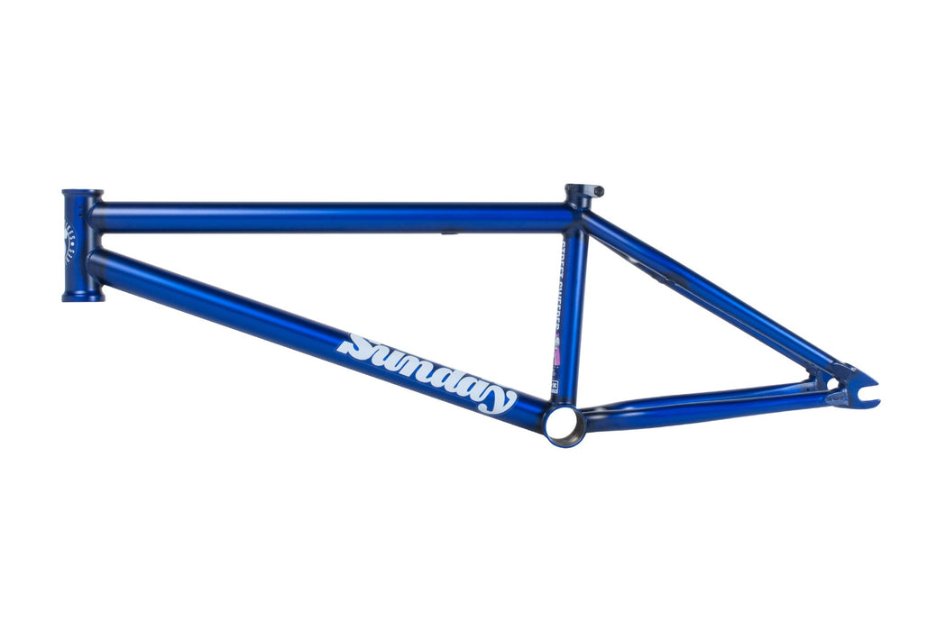 trans blue bmx frame