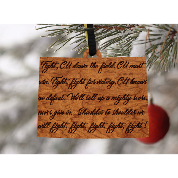 Colorado - Ornament - State Map with Fight Song Ornament Shop LazerEdge 
