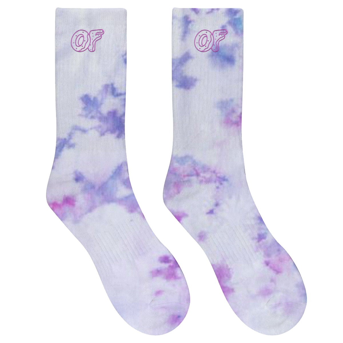 OF Logo Embroidered Socks - Violet Tie Dye-apivisioscene