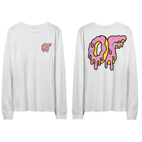 Dripping Logo Longsleeve- White-apivisioscene