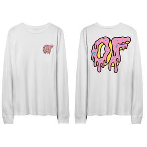 Dripping Logo Longsleeve- White-apivisioscene