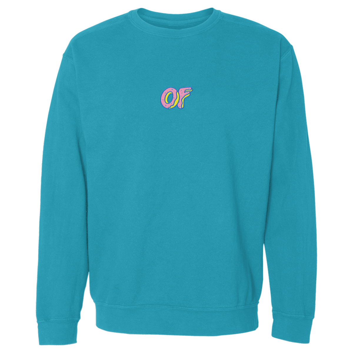 OF Donut Logo Embroidered Crewneck Sweatshirt - Teal - Odd Future OFWGKTA product image