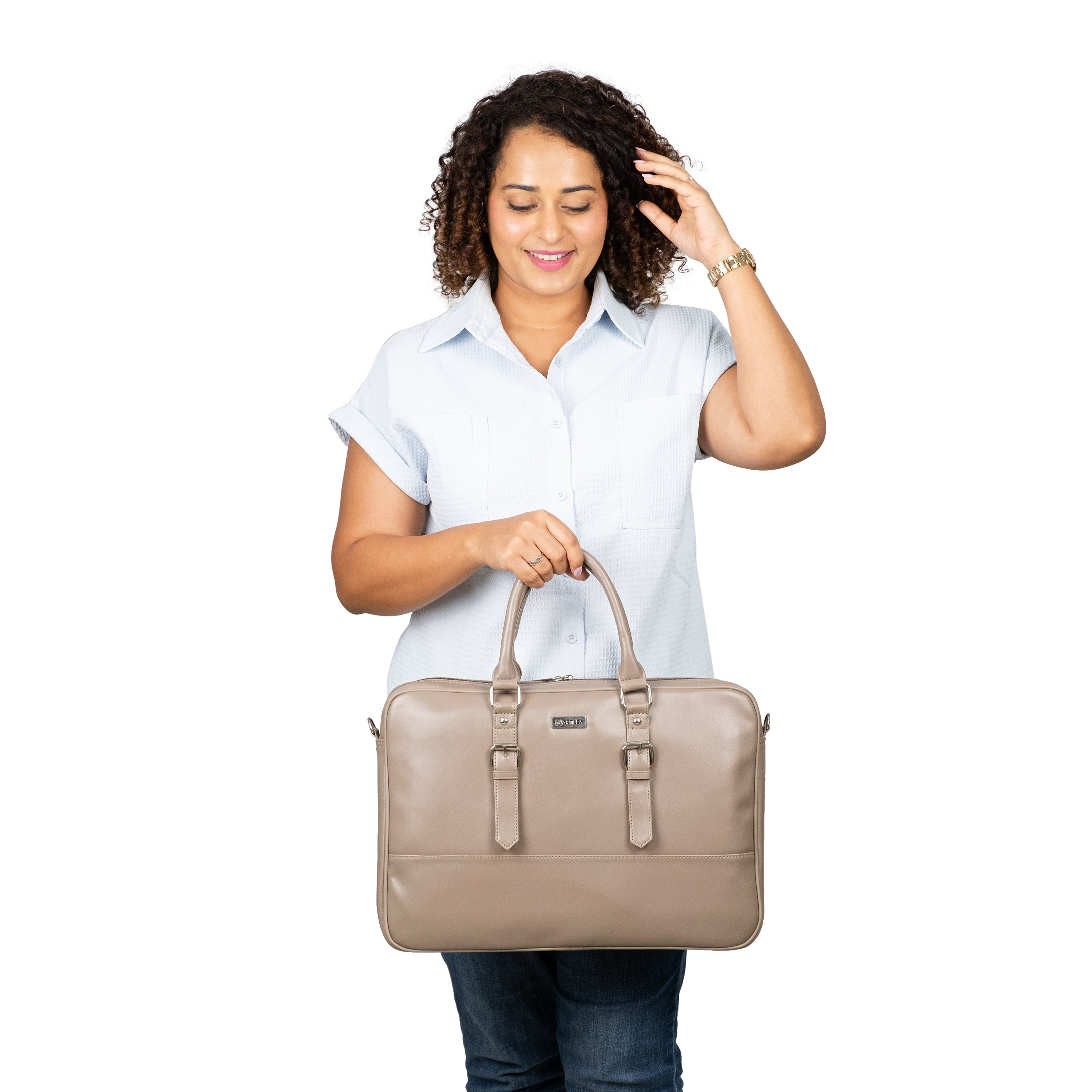 Artilea Beige Laptop Bag-image-1