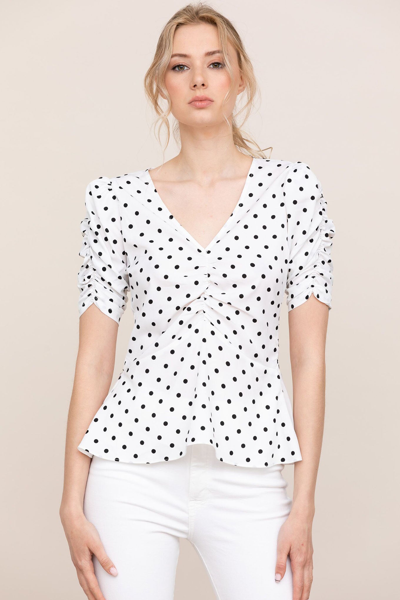 After Hours Top | White Polka Dot Top – Yumikim