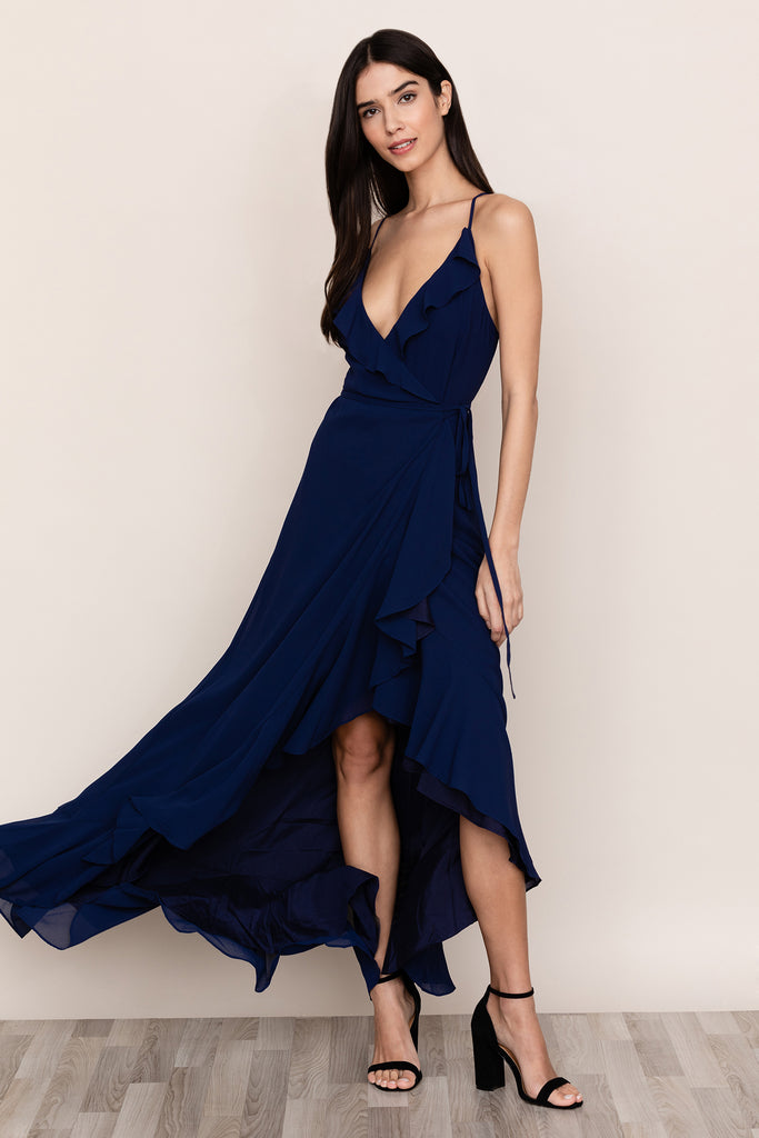 Meadow Maxi Dress | Navy Wrap Maxi Dress – YUMI KIM
