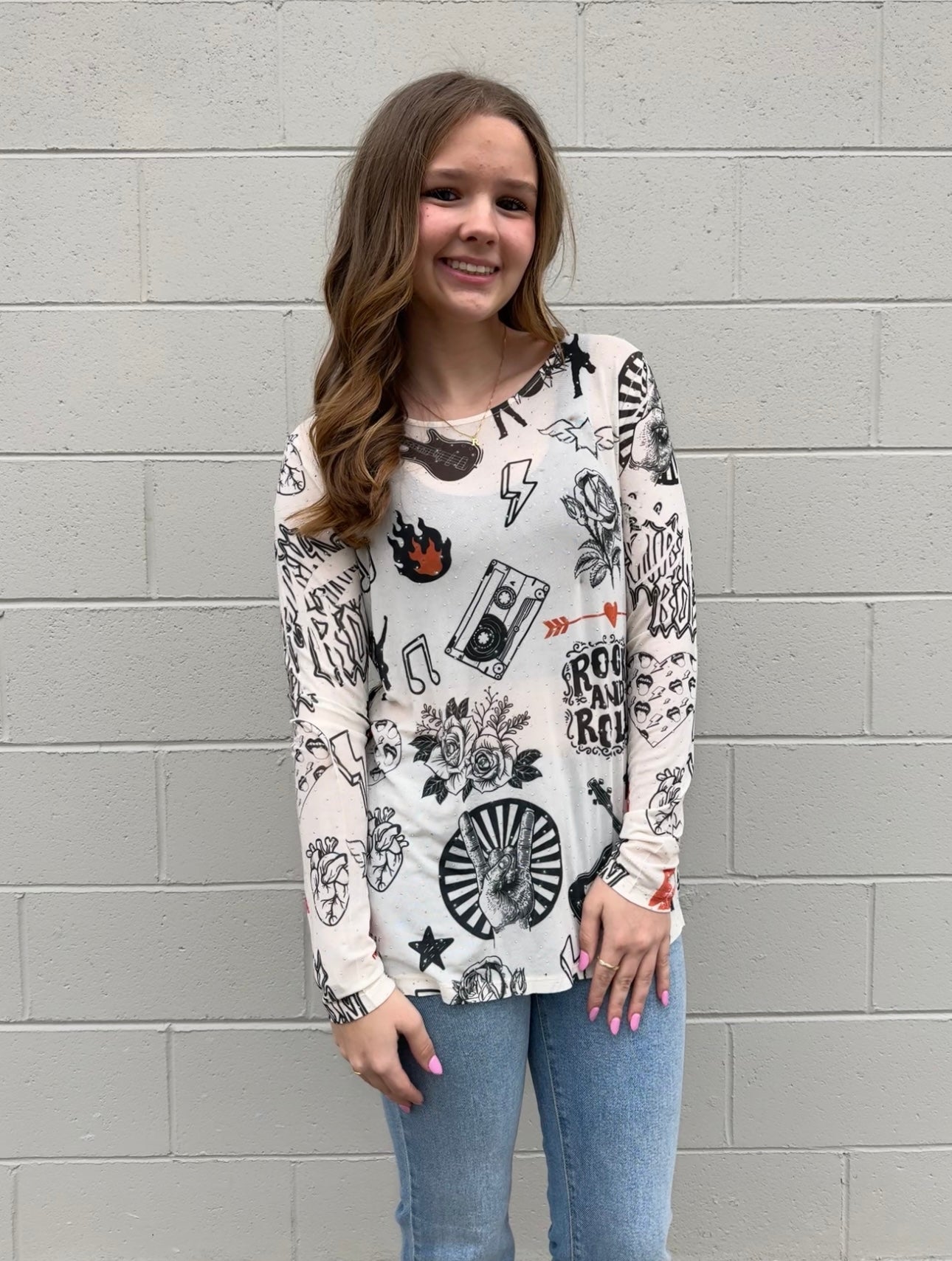 Rock and Roll Sydney Mesh Longsleeve Top