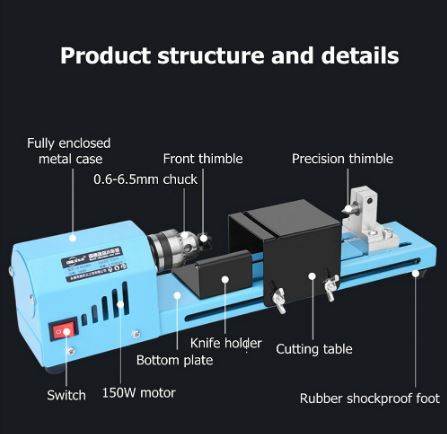 DIY Portable Woodworking Mini Lathe Drill KawayMigi