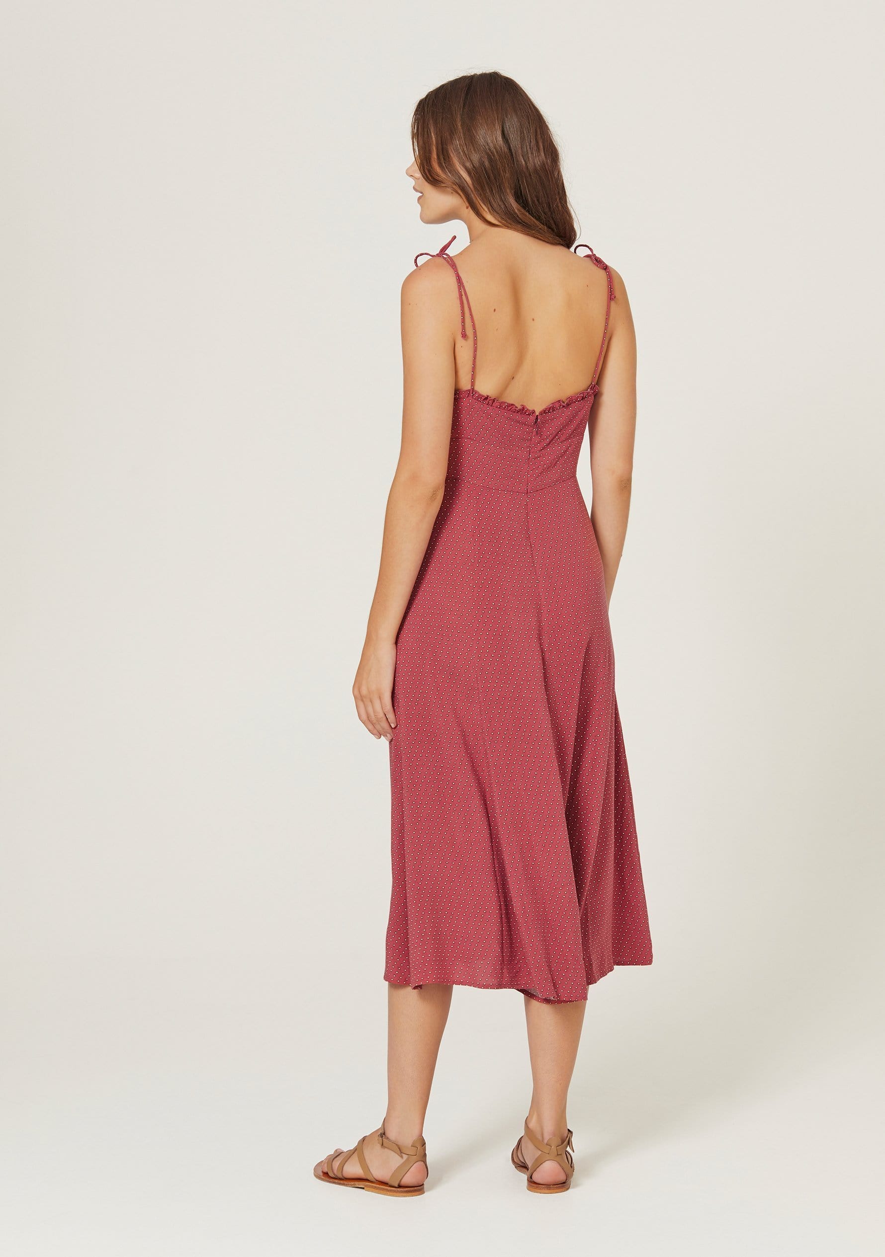 pippi juliette midi dress rust