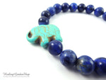 Howlite Elephant and Lapis Lazuli for Stress and Anxiety Relief