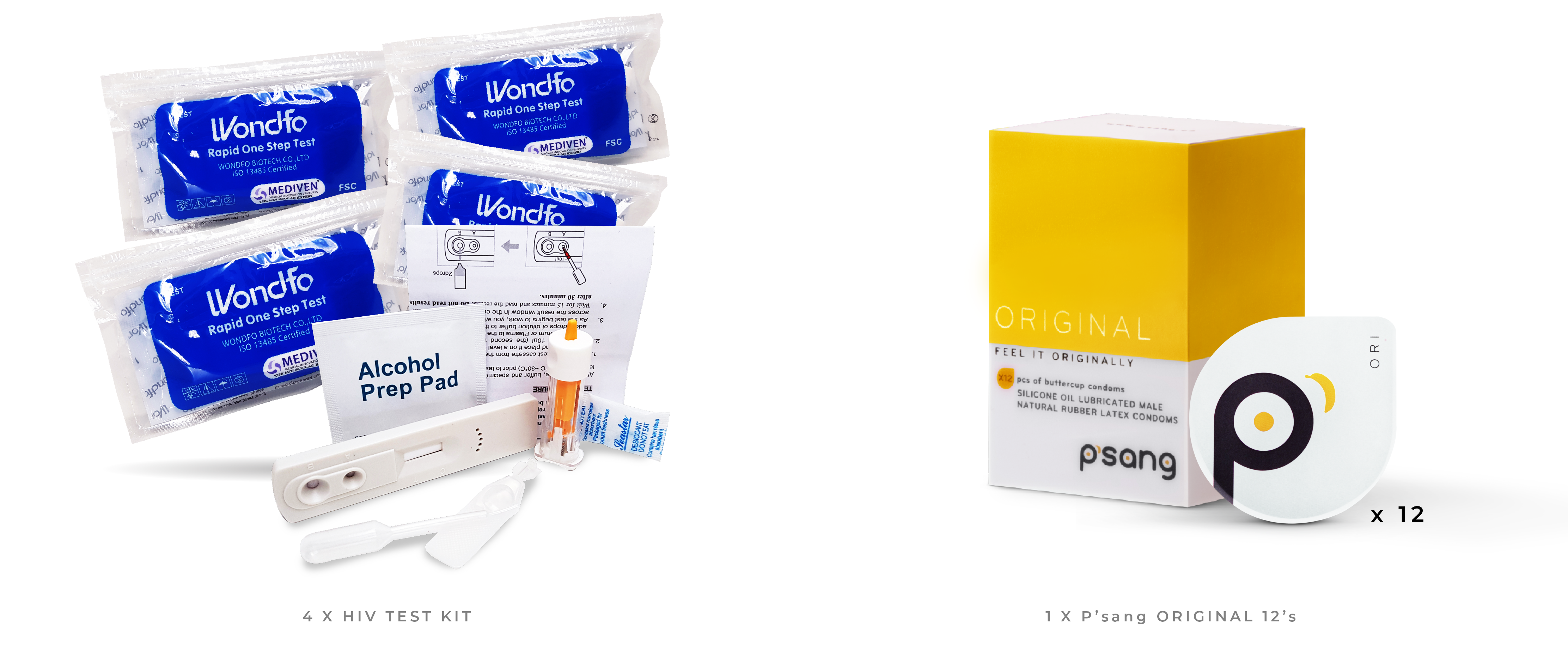 12 pcs Condom + HIV TEST KIT ]SAFETY BUNDLE – P'sang - New Generation Condom