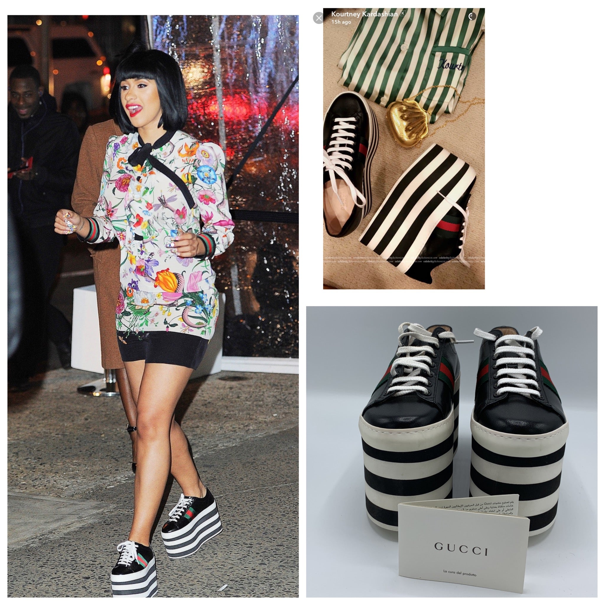 Gucci Peggy Leather Platform Sneakers 