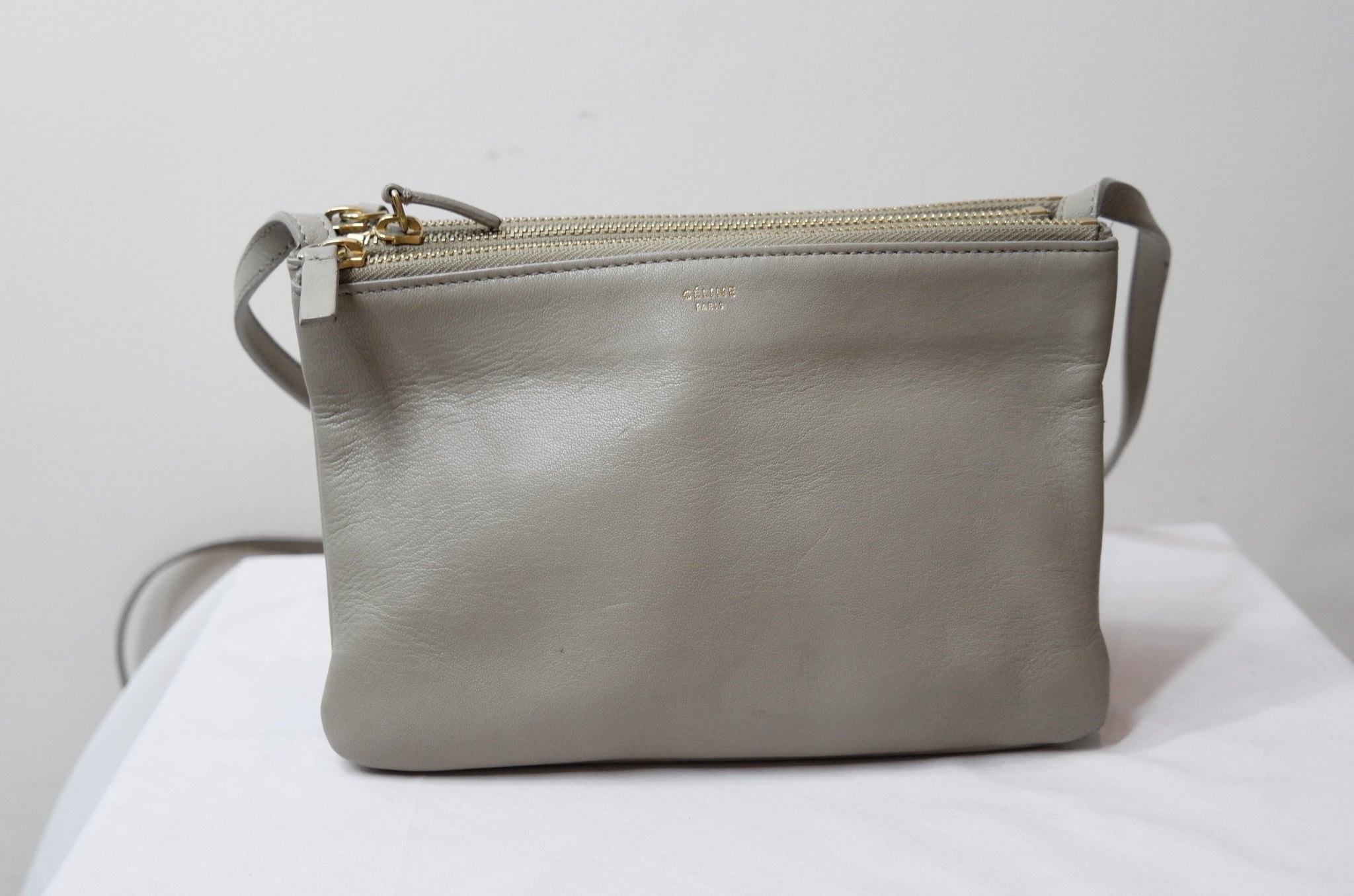 celine trio bag beige