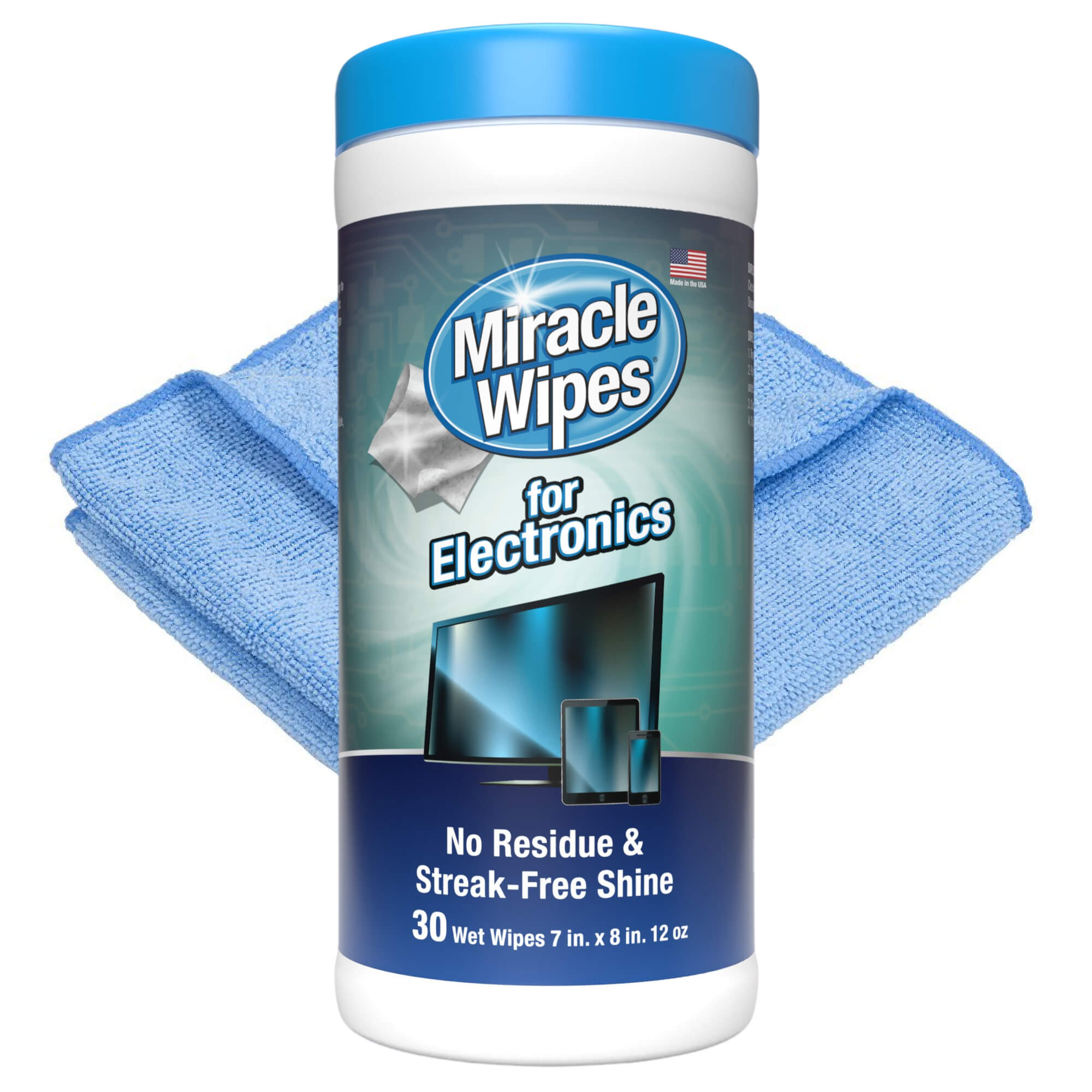 4) PACKS Electronic Wipes Miracle Brands Streak Free Screen Cleaner