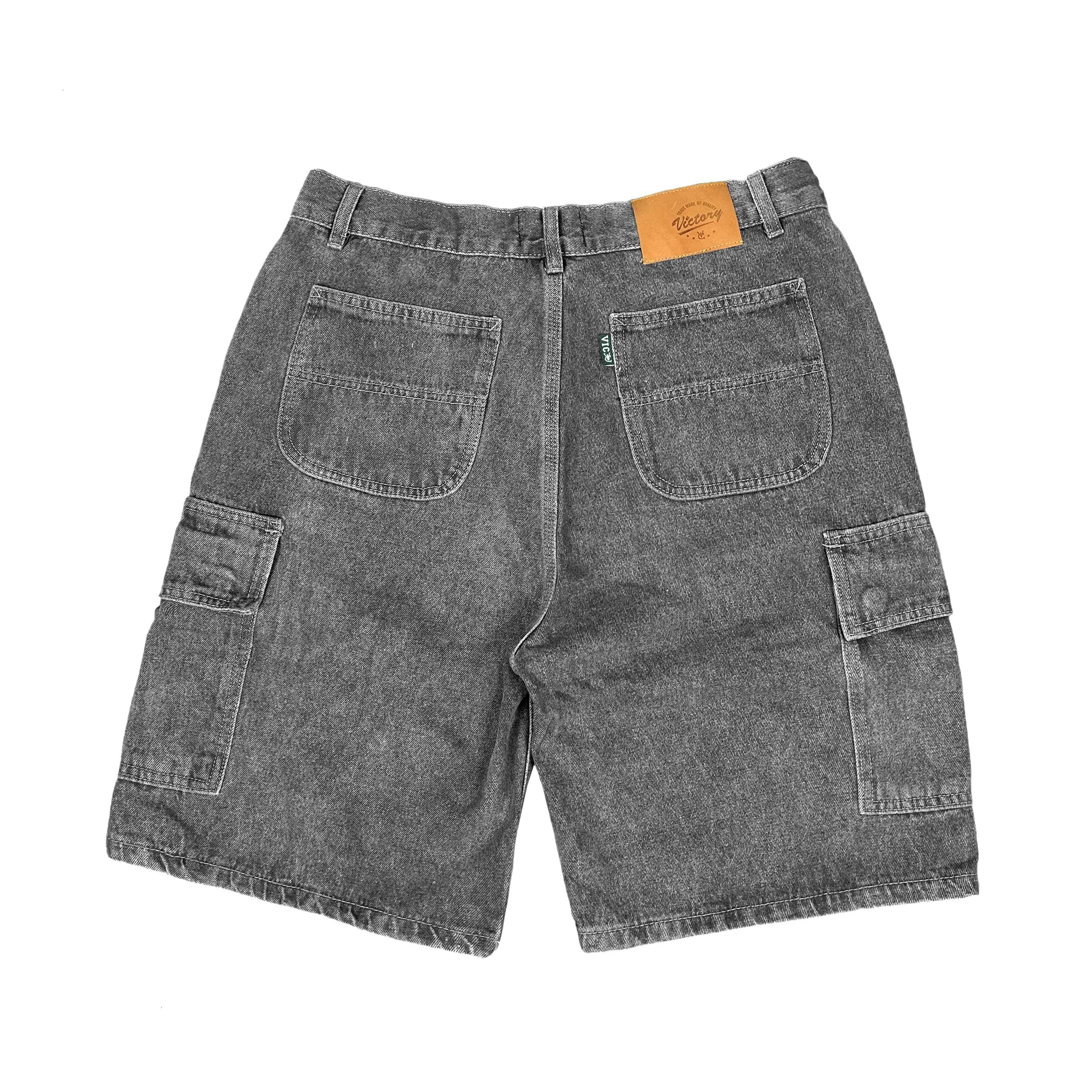 CARGO JEAN SHORTS - GREY STONE – VIC APPAREL