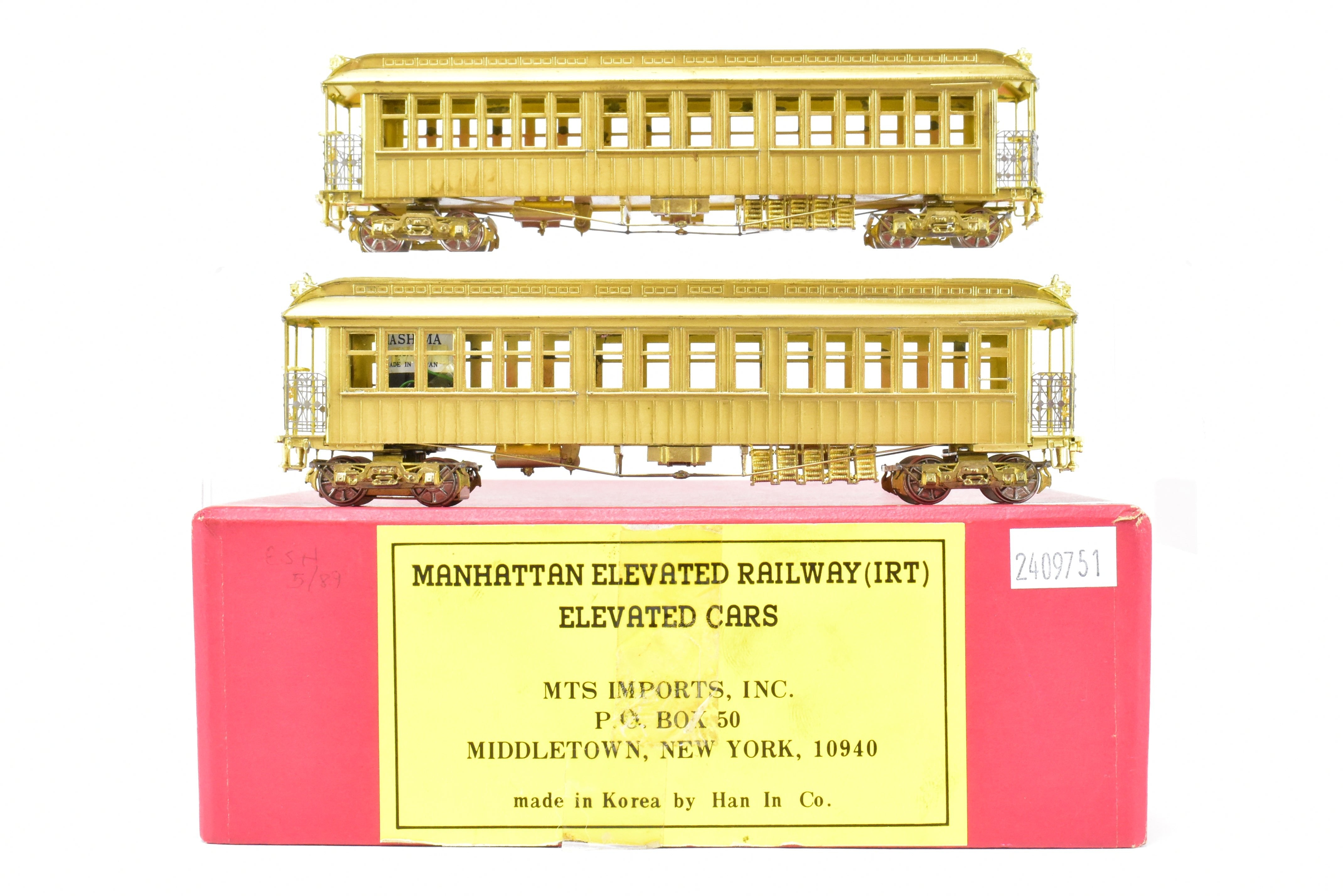 HO Brass MTS Imports Manhattan Elevated Railway and C&SSRT - Chicago & South Side Rapid Transit Elevated 2 Car Set