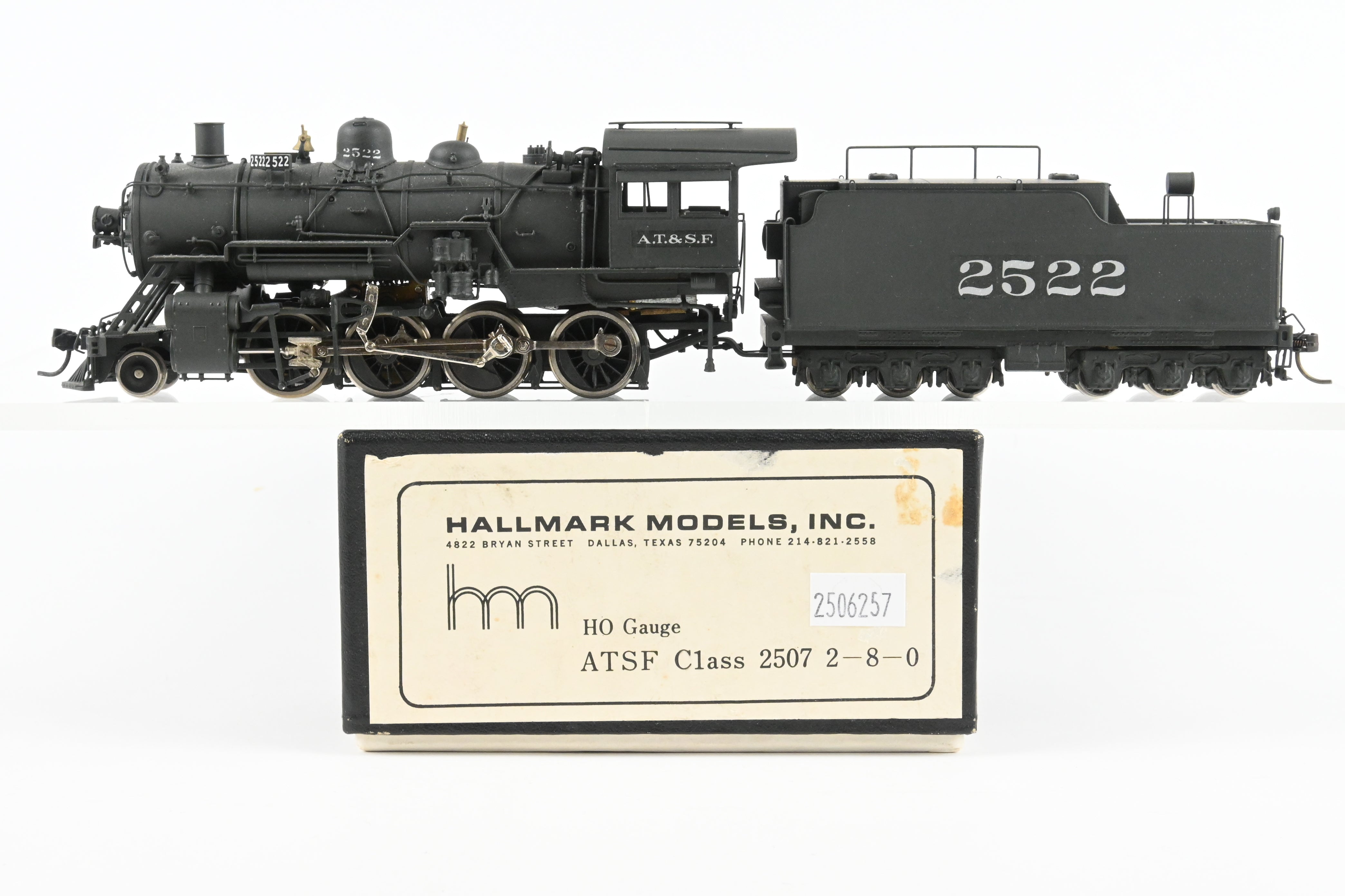 HO Brass Hallmark Models ATSF - Santa Fe Class 2507 2-8-0 Custom Painted No. 2522