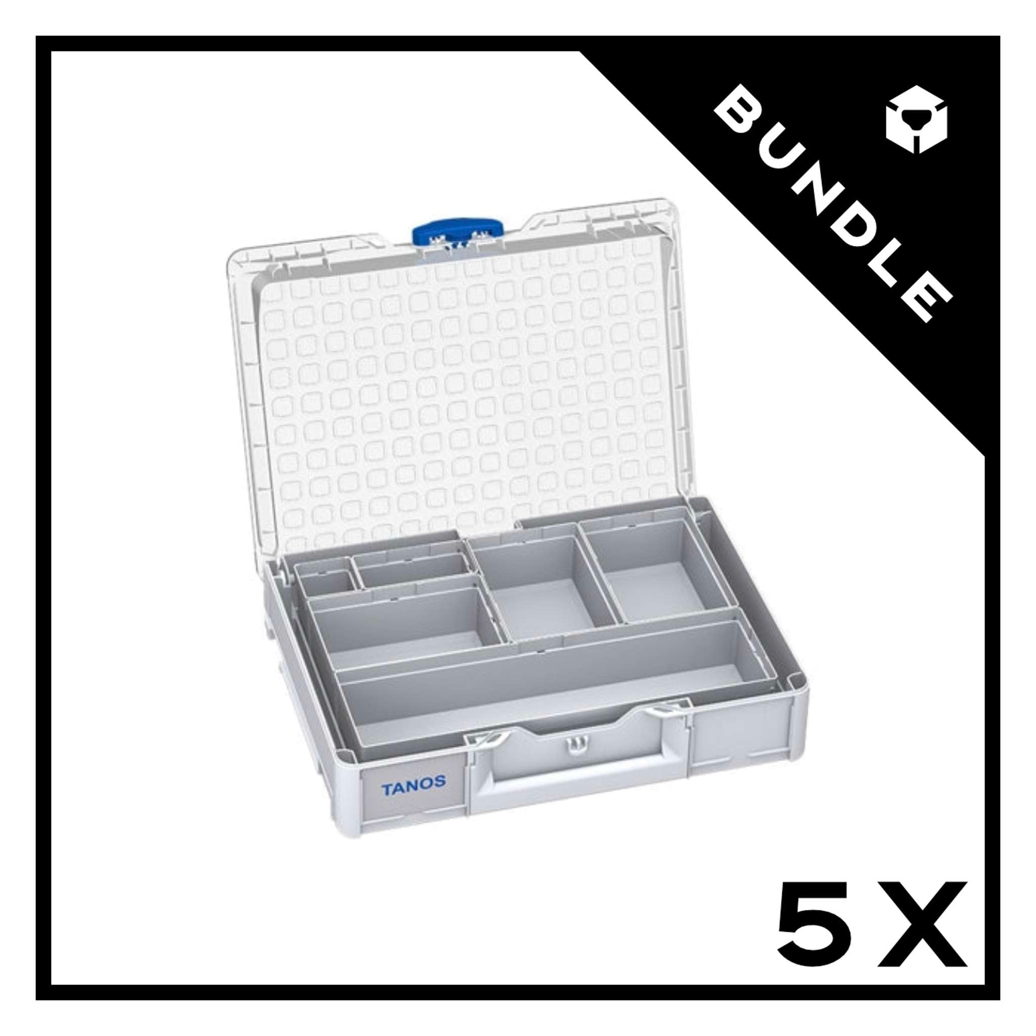 5x Systainer3 Organizer M 89 with 6 insert boxes, Light Grey