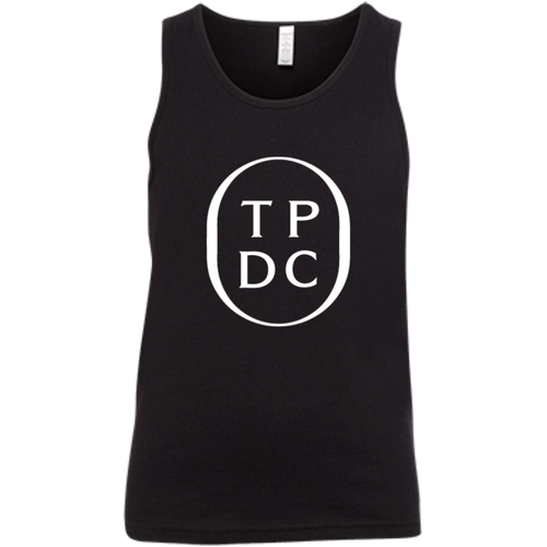 TPDC Logo White Print Black Youth Tank