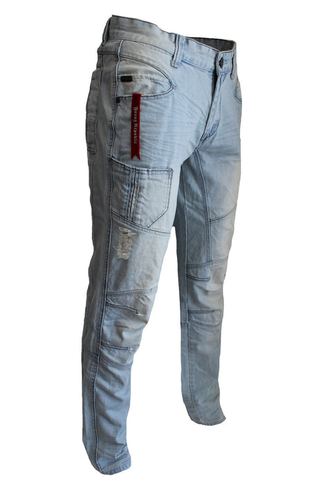 light blue moto jeans