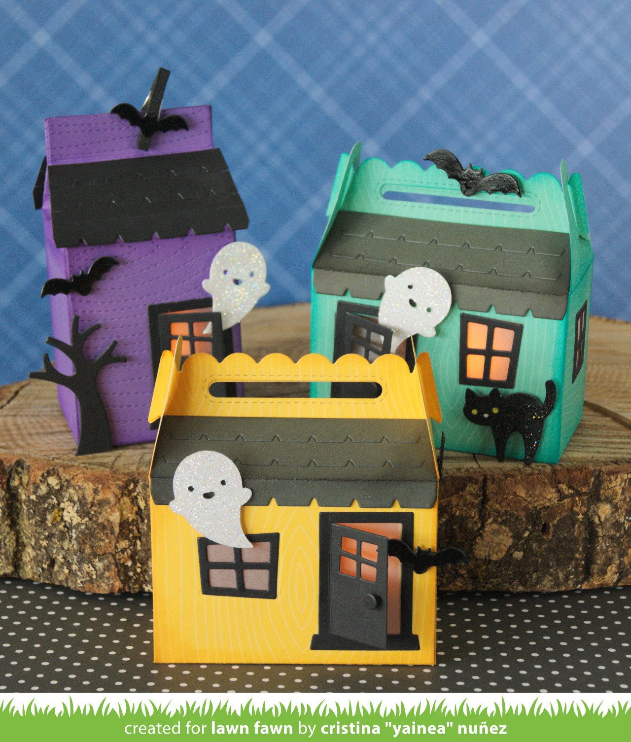 Lawn Fawn Scalloped Treat Box Haunted House  ̹ ˻