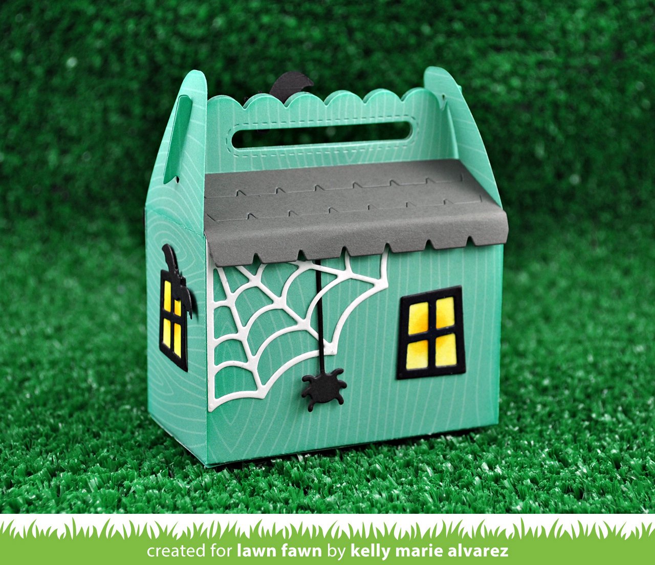 Lawn Fawn Scalloped Treat Box Haunted House  ̹ ˻