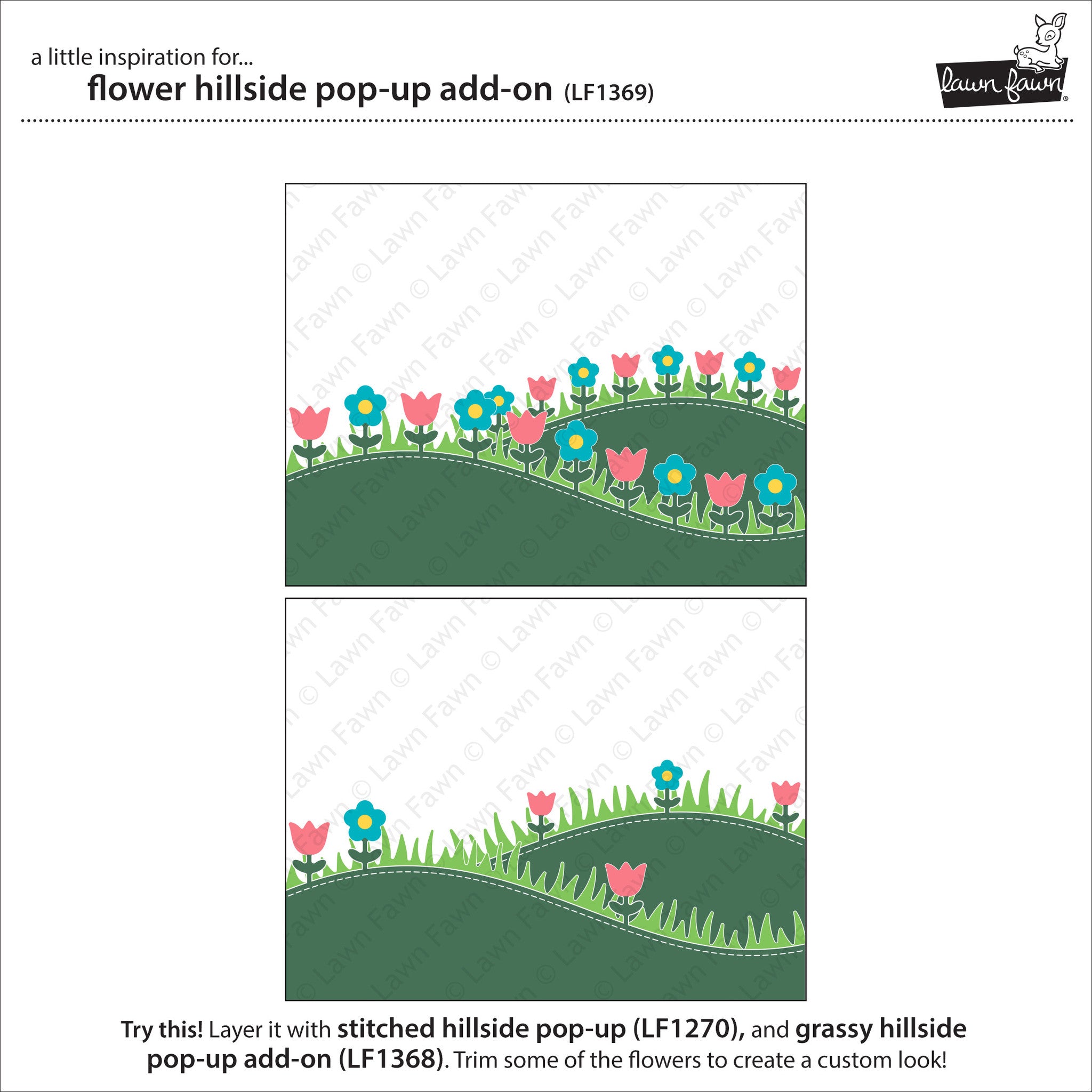 Lawn Fawn Flower Hillside Pop-Up Add-On  ̹ ˻