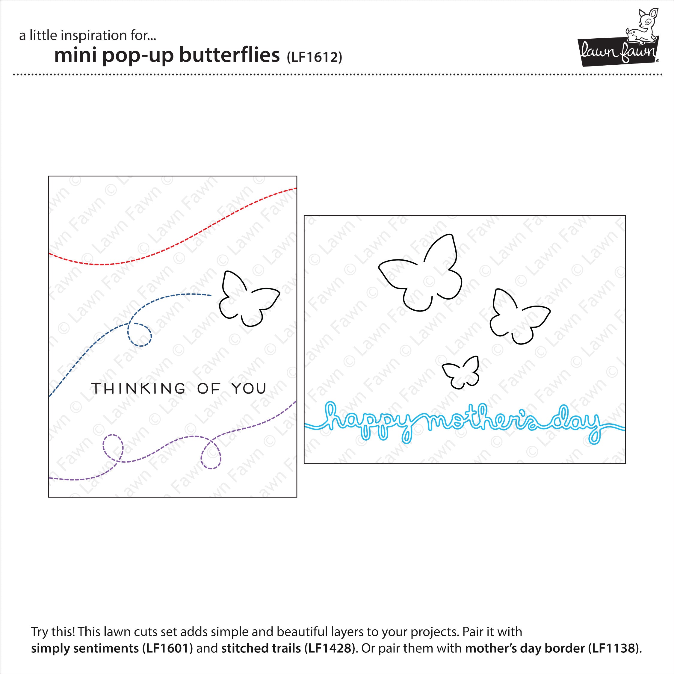 Lawn Fawn Mini Pop-Up Butterflies  ̹ ˻