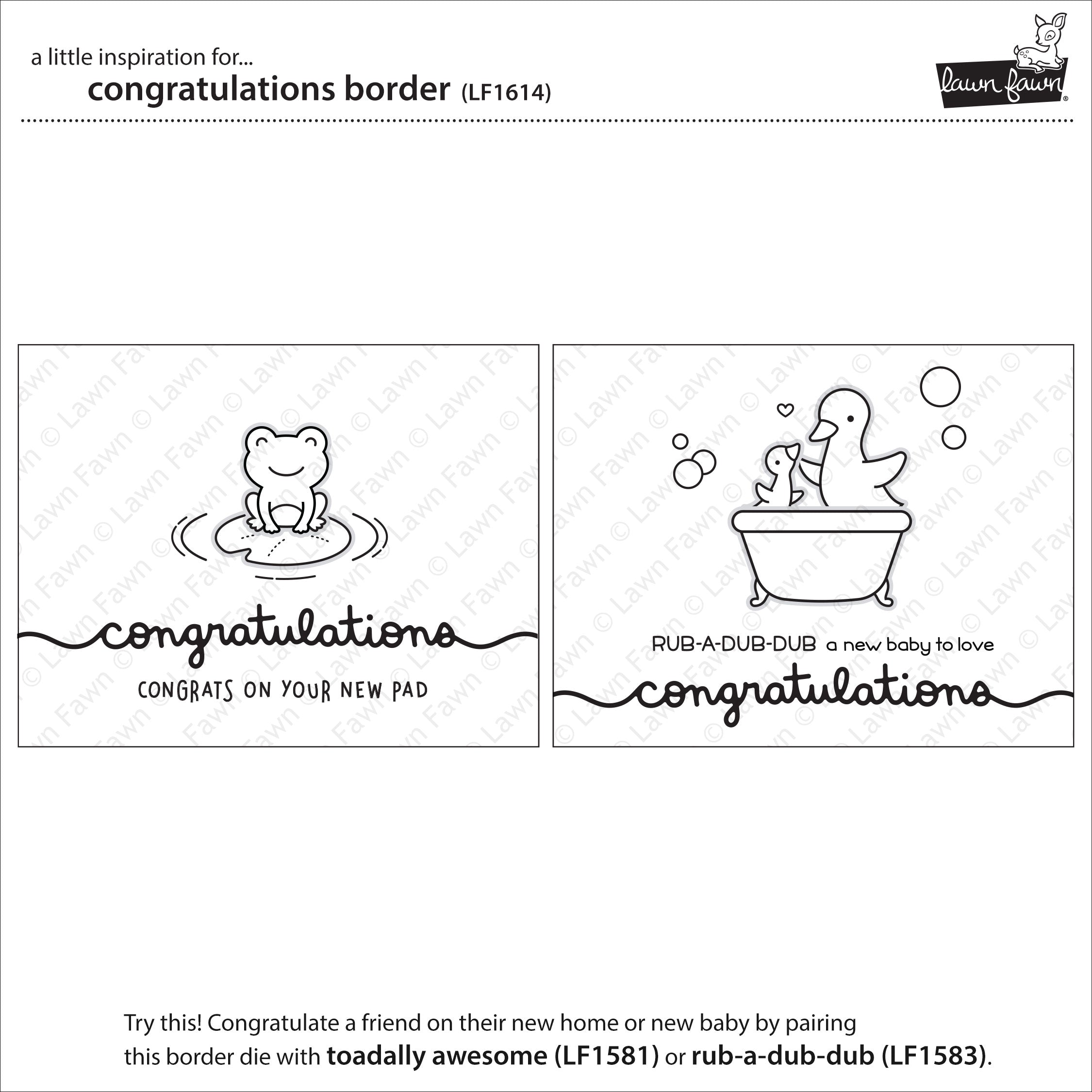 Lawn Fawn Congratulations Border  ̹ ˻