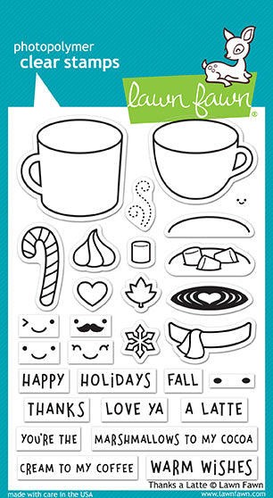 Lawn Fawn thanks a latte stamp set