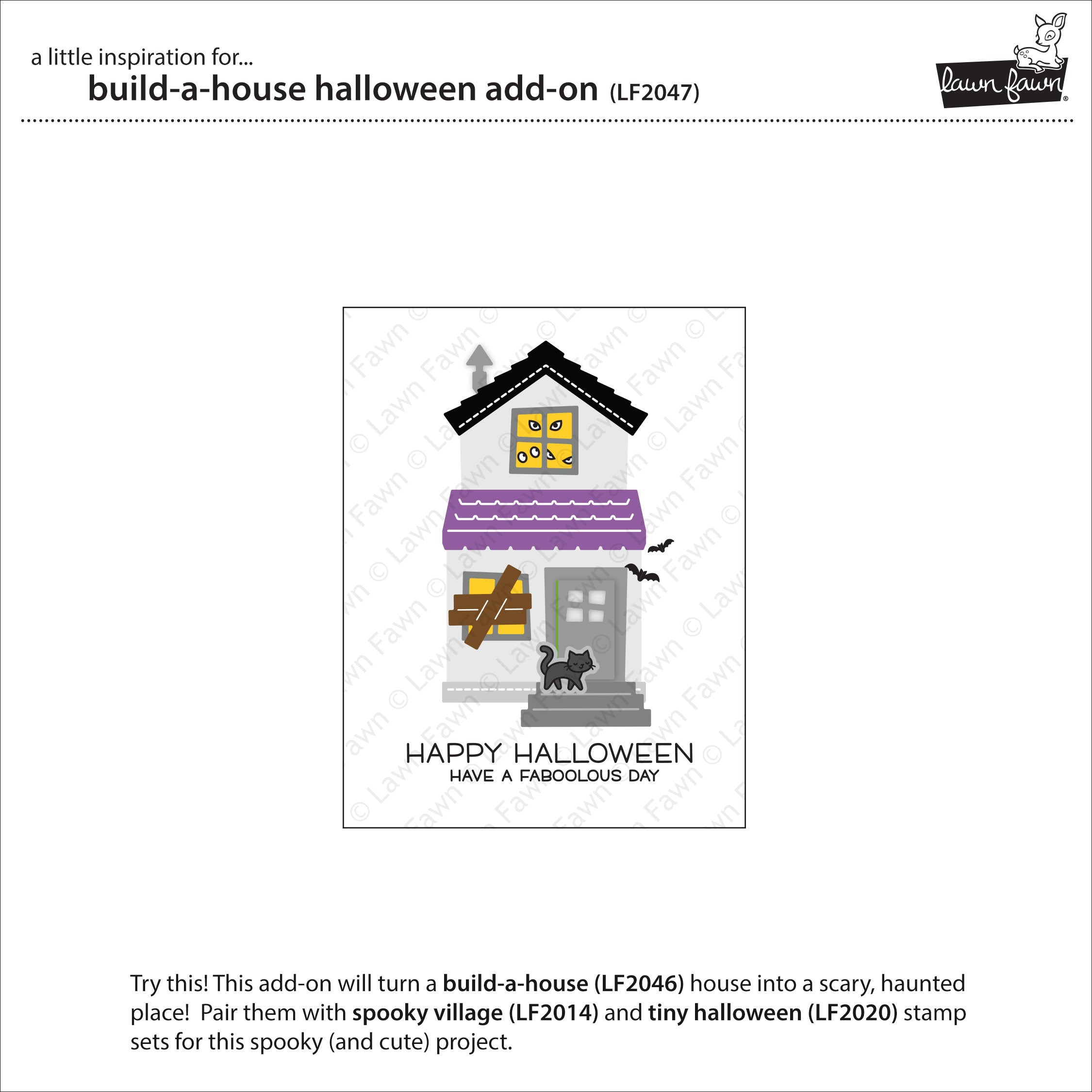 Lawn Fawn Build-A-House Halloween Add-On  ̹ ˻