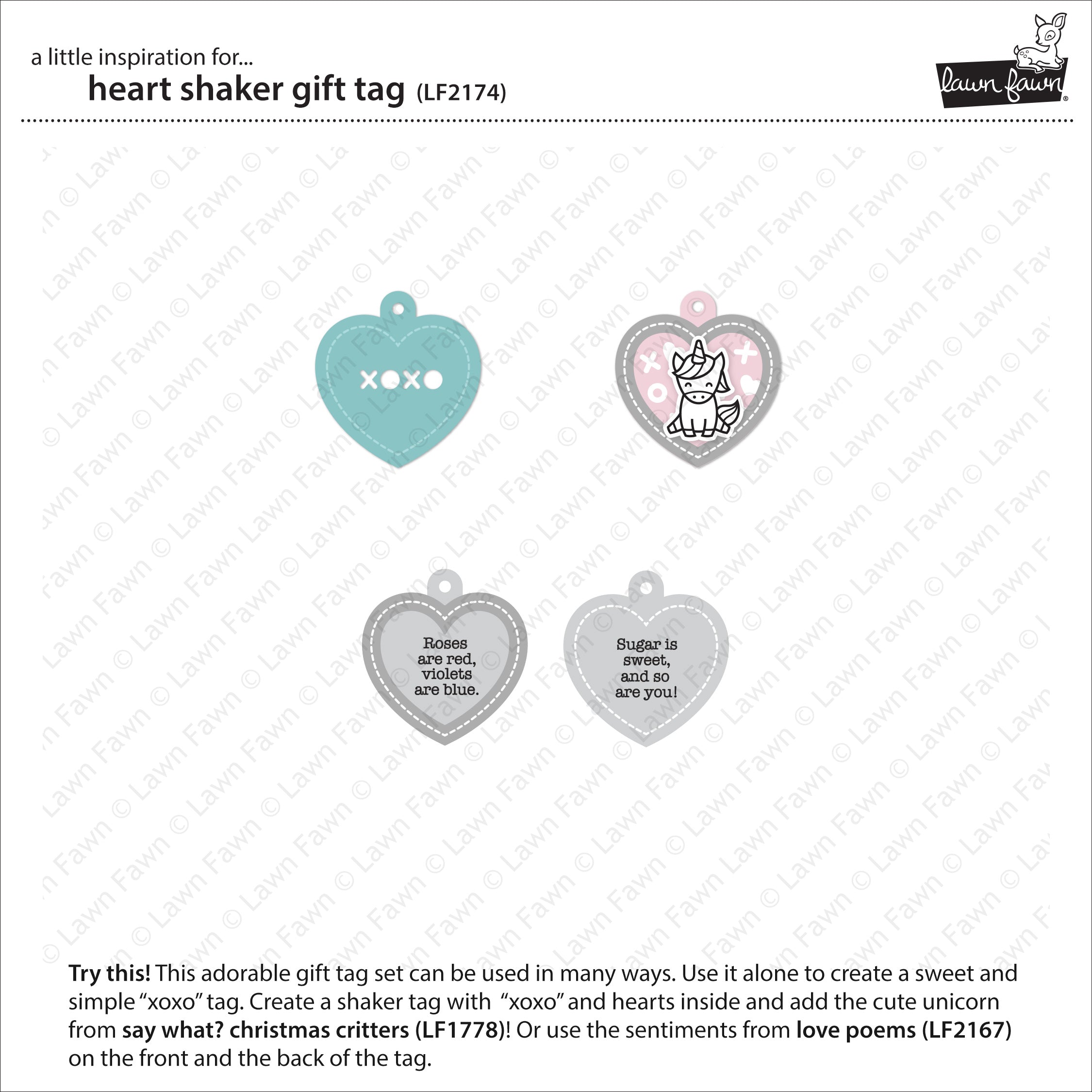 Lawn Fawn Heart Shaker Gift Tag  ̹ ˻