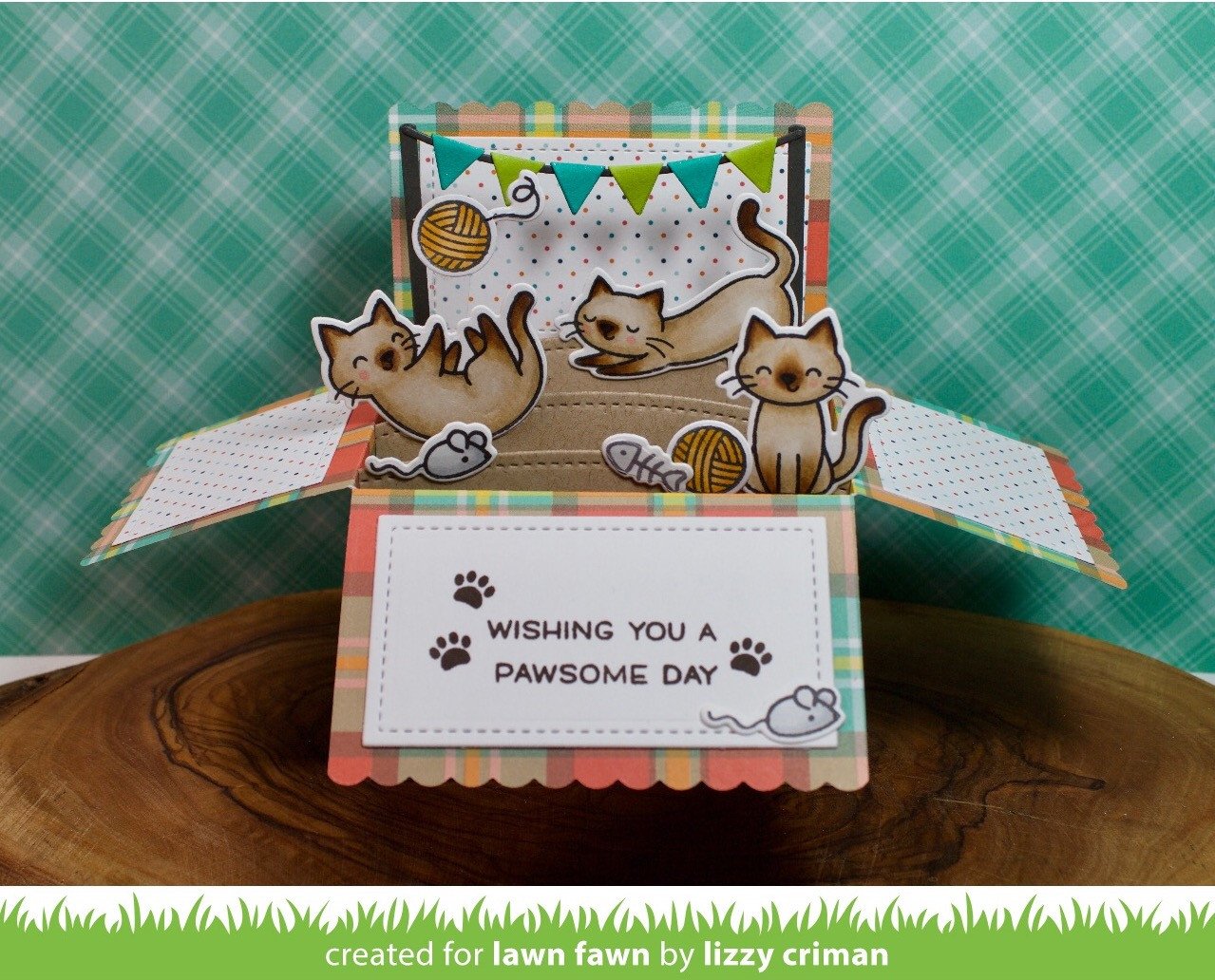 Lawn Fawn Scalloped Box Card Pop-Up  ̹ ˻