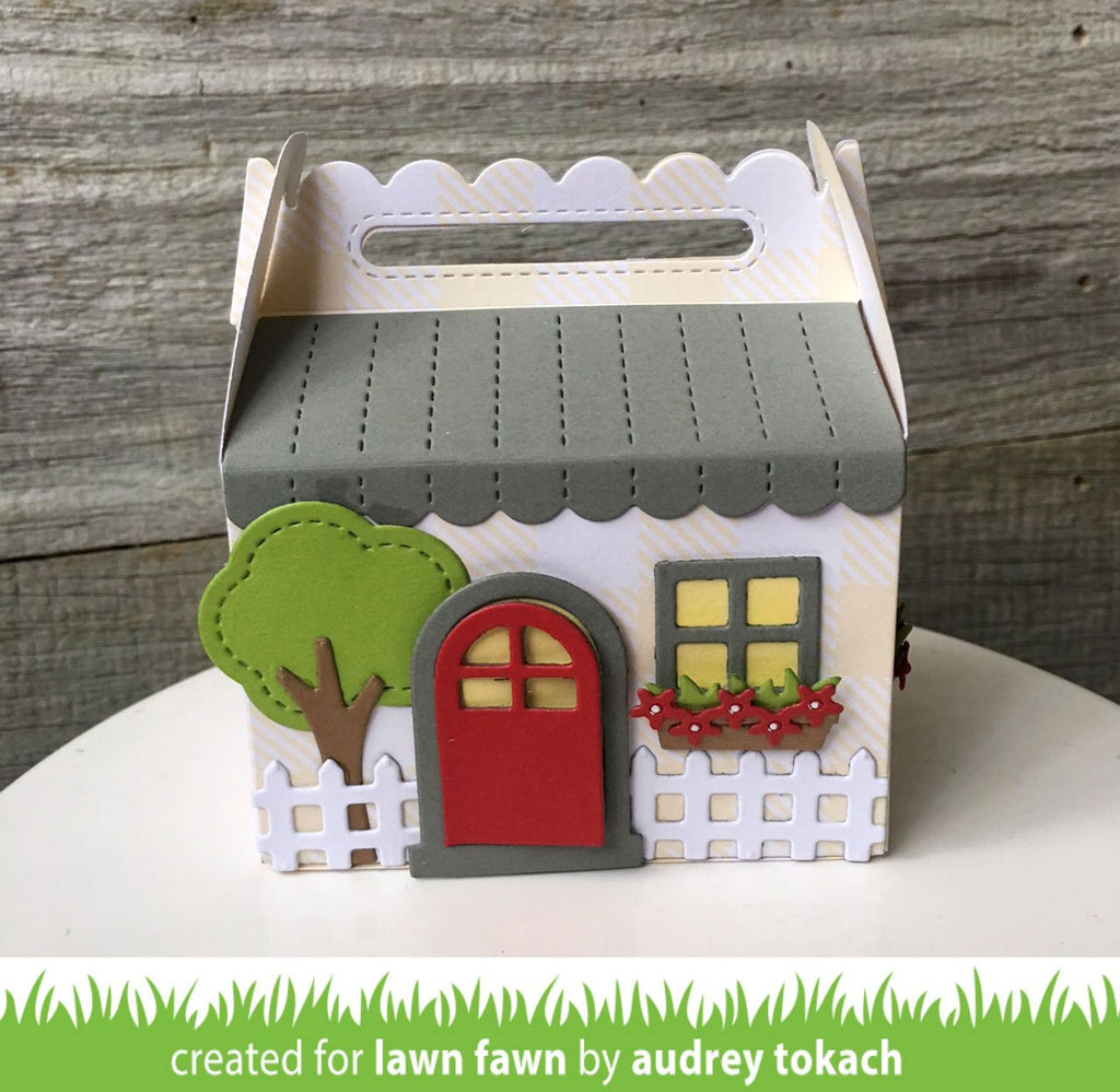 Lawn Fawn Scalloped Treat Box Spring House Add-On  ̹ ˻
