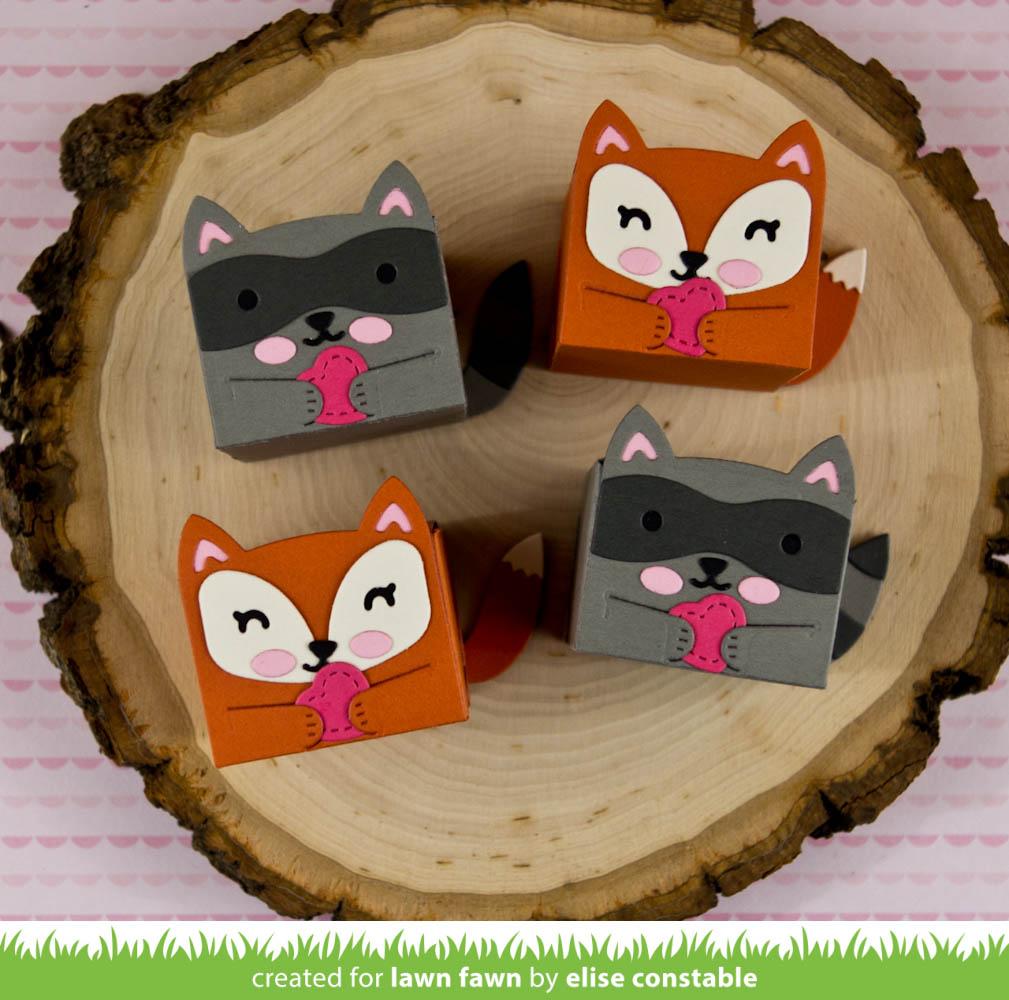 Lawn Fawn Tiny Gift Box With Raccoon & Fox Add-On  ̹ ˻