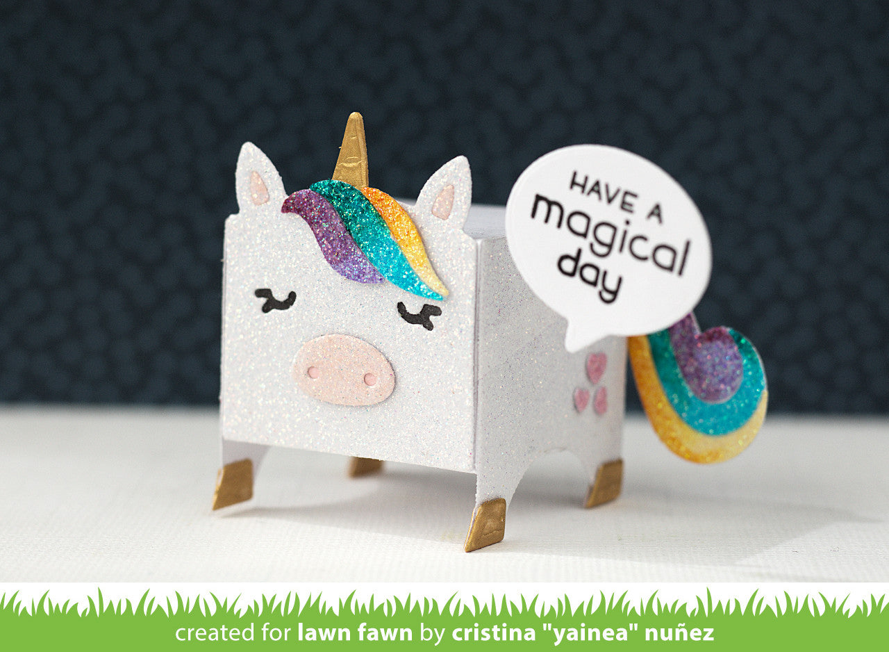 tiny gift box unicorn and horse add-on | Lawn Fawn