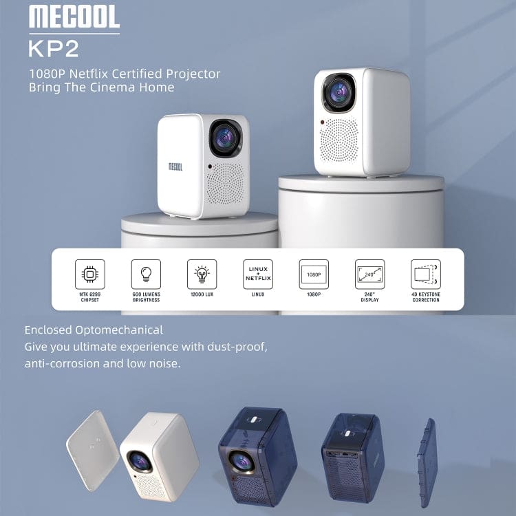 MECOOL kp2 se proyector Global Version 1080P Home Theater Netflix Certified  WiFi 2.4G/5G 1G+4G Linux Projetor vs wanbo T2 FREE