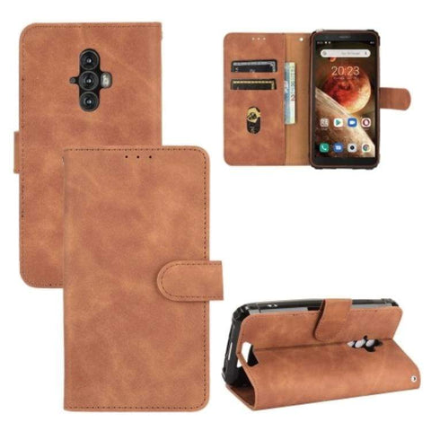  Shantime for Blackview BV9300 Case, Wood Grain Leather Case  with Card Holder and Window, Magnetic Flip Cover for Blackview BV9300 Pro  (6.7”) Brown : Cell Phones & Accessories