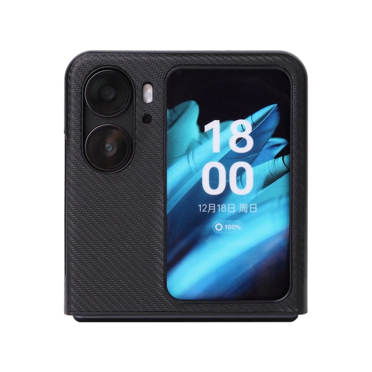 Para OPPO Find N2 Flip Rhombus Pattern Funda de teléfono con bisagra  magnética de cuero liso