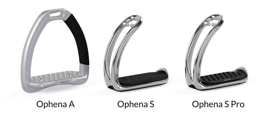 Ophena's safety stirrups in a side-by-side comparison