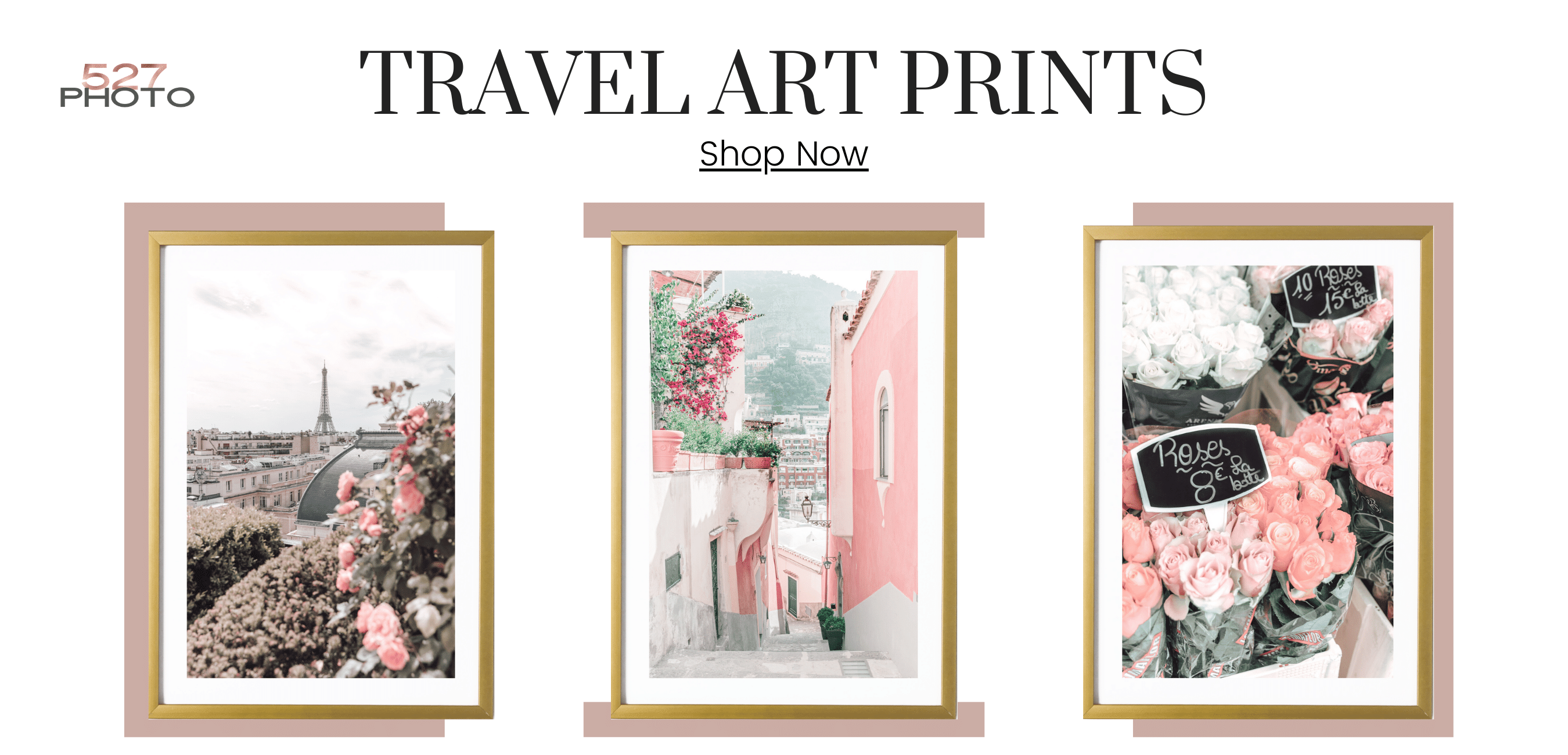 Paris pink wall art work prints