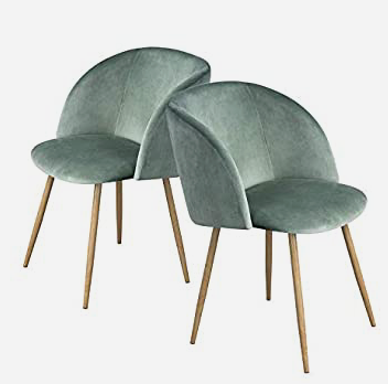 Sage green pastel dining room chairs