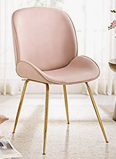 Blush pink dining chair