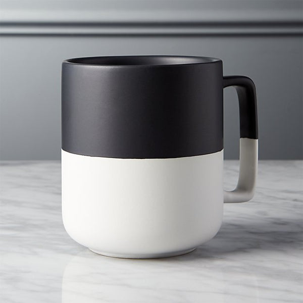chic modern black and white coffee mugs