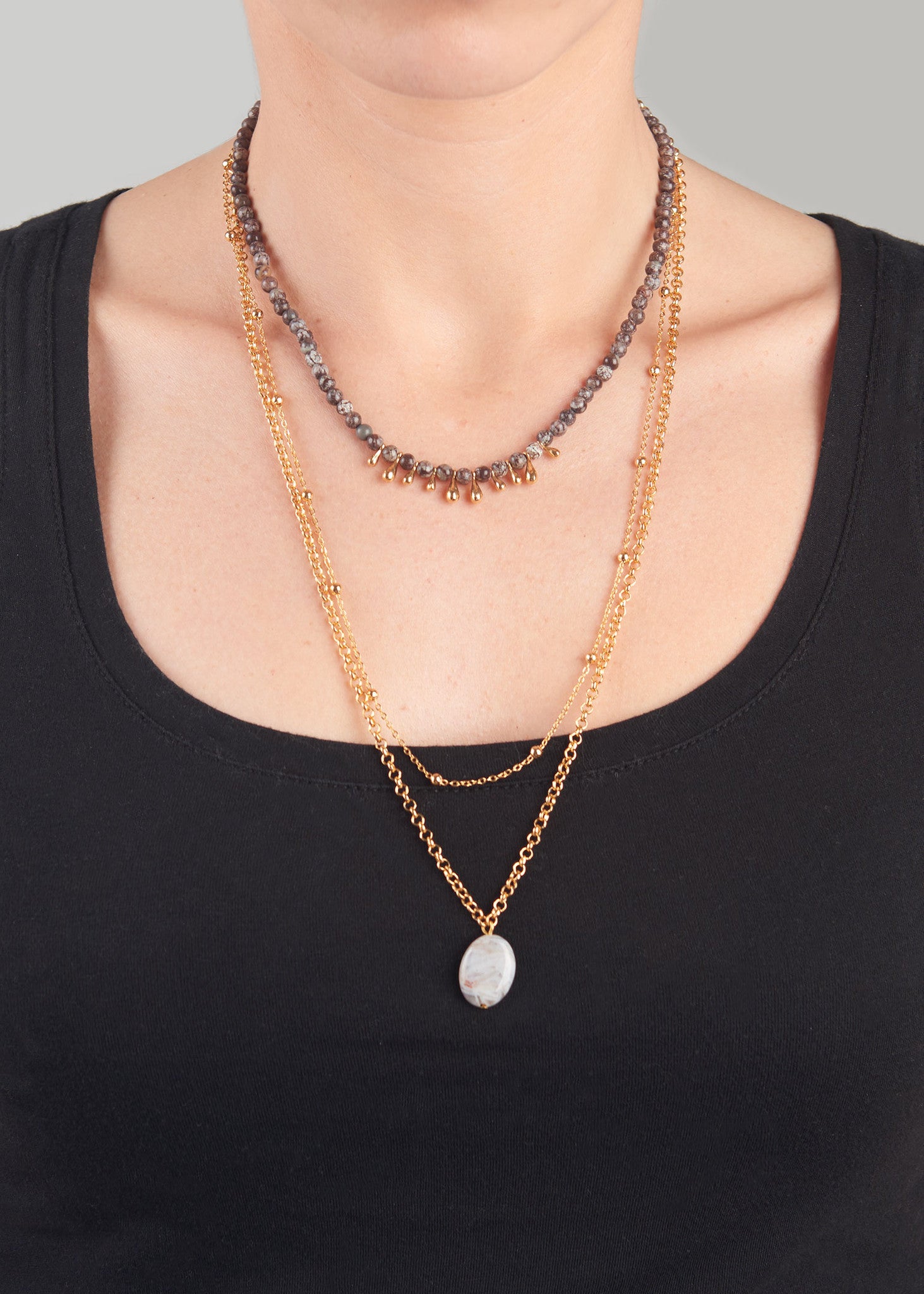 Elenor Olive Layered Necklace