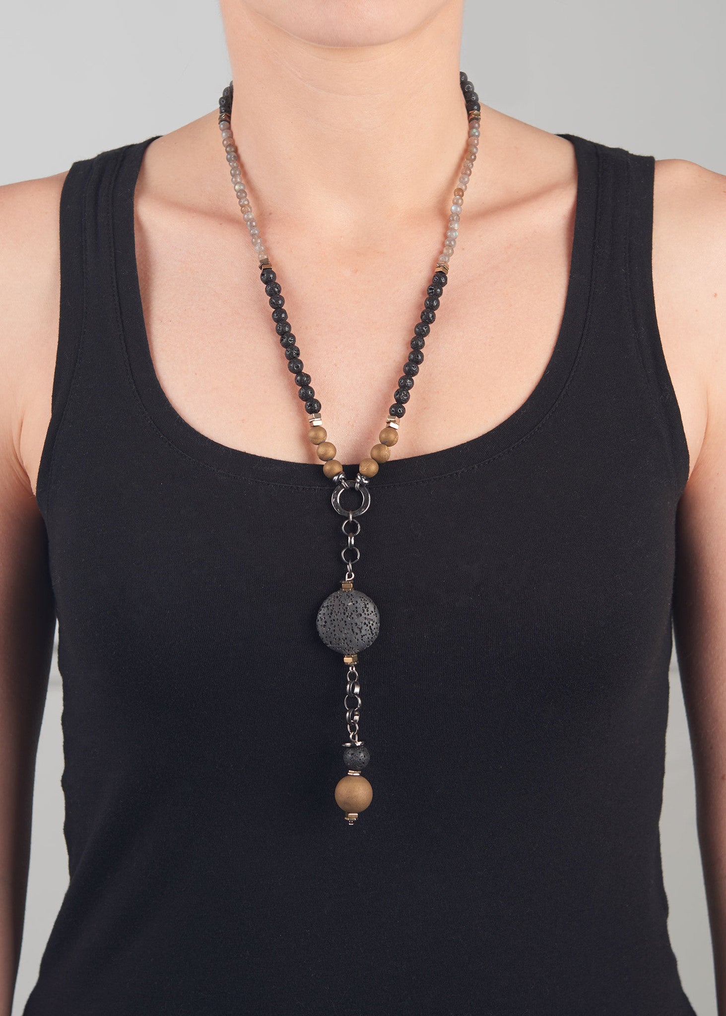 Kenzie Black-Olive Necklace
