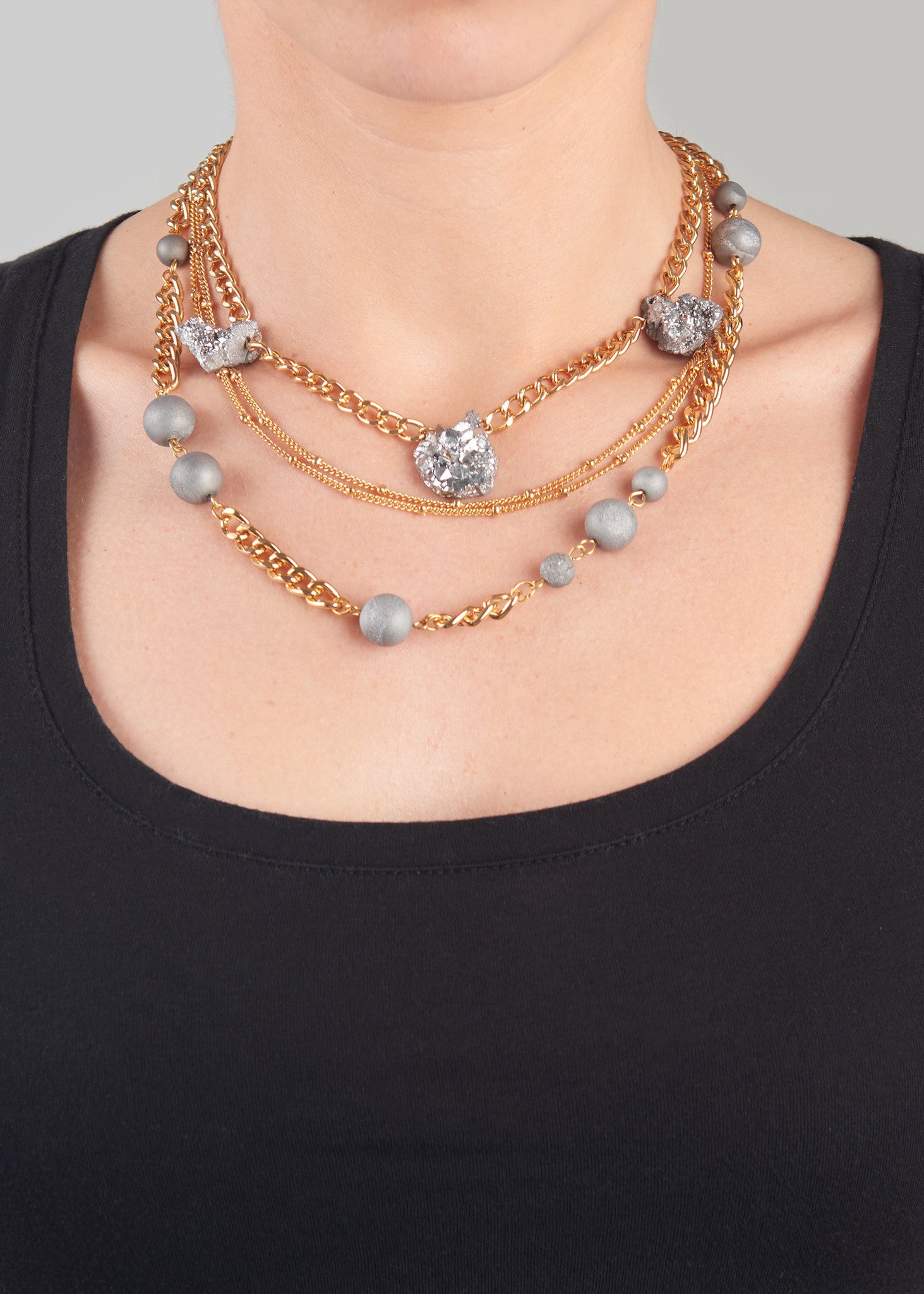 Sophia Grey Stone Necklace