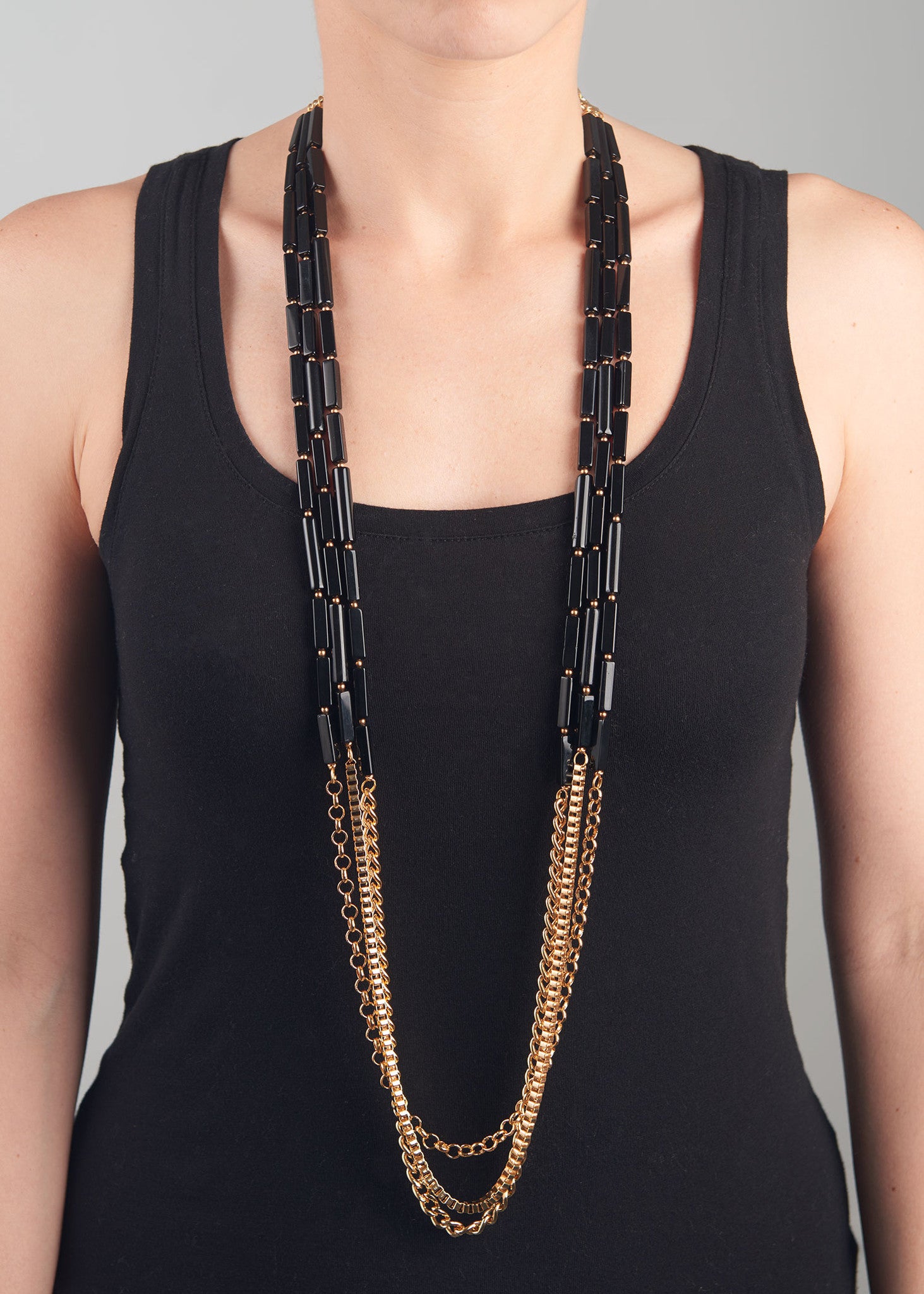 Vivienne Black Long Necklace