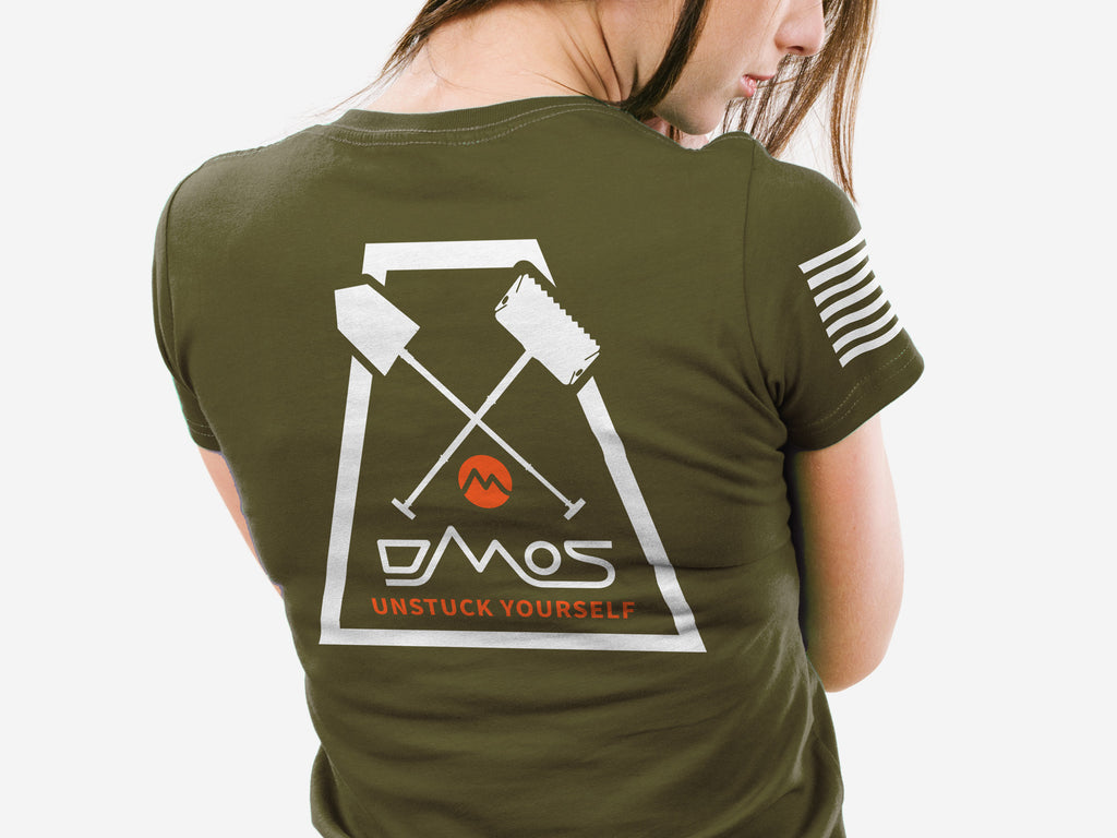 Women's T-Shirt DMOS Trapezoid Back with Flag on Sleeve